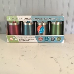 Manna Insulated stainless steel tumblers/wine glasses. Box of 4.